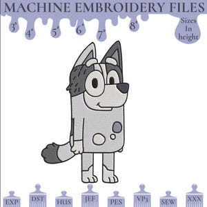 Playful Aunt Dog Embroidery Design – Cute Cartoon-Style Dog Family File – Machine Embroidery for Gifts, 6 Sizes, Instant Download