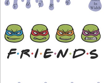 Turtle Superhero Embroidery Design, Turtles Machine embroidery designs, 6 Sizes, Instant Download