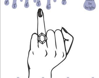 Engagement Ring Finger Silhouette Embroidery Design: Bride Wedding Finger (6 Sizes) (Instant Download)