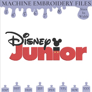 Kids TV Font Embroidery File: Junior Embroidery Design (Digital Download)