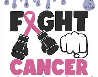Cancer Awareness Ribbon Embroidery Design: Fight Breast Cancer (6 Sizes) (Instant Download)