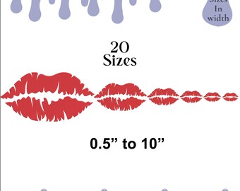 Lips Embroidery Design: Kissing Lips Machine Pattern (0.5 to 10 inches) (Digital Download)