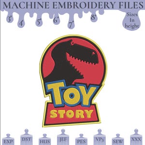 Toy Story Rex Embroidery Design | Dinosaur Machine Embroidery Files | Toy Story Embroidery | PES Dst Exp Vp3 Hus Formats | Instant Download