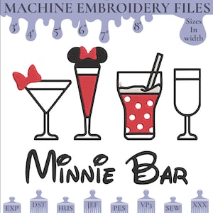Cute Mouse Bow Bar Embroidery Design – Cartoon-Inspired Machine Embroidery File, Girl Character Embroidery Pattern for 4x4 5x7 Hoop