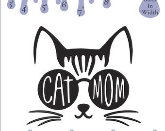 Cat Mom Embroidery Design, Machine Embroidery Design, 6 Sizes, Instant Download