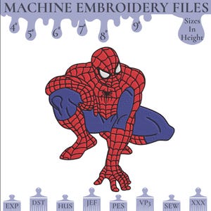 Spiderman Embroidery Design: Superhero Machine Embroidery (Instant Download, 6 Sizes)