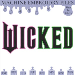 Wicked machine embroidery design files: Elphaba Glinda Defy Gravity, Crewneck, Wizard of Oz Movie Fan Shirt, digital files, 6 Sizes