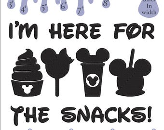 Mickey Snacks Embroidery Design: 6 Sizes, 8 Formats (Digital Download)