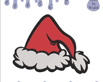 Santa Hat Embroidery Design, Christmas Pattern File (6 Sizes, Digital Download)
