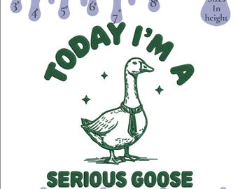 Serious Goose Machine Embroidery Design, 6 sizes, PES DST SEW Jef, Instant Download