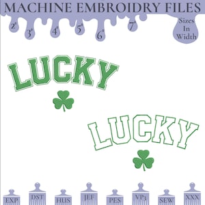 Lucky Shamrock Embroidery Design: St Patrick&#39;s Applique (Instant Download)