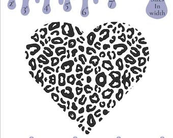 Leopard Heart Embroidery Design: Applique Machine Embroidery File (6 Sizes) (Digital Download)