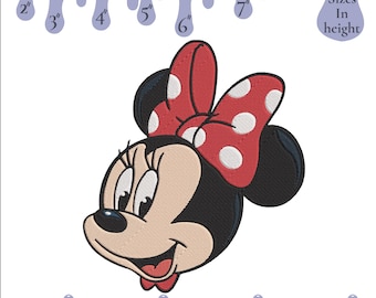 Minnie Mouse Embroidery Design: Head with Bow (6 Sizes) (Instant Download)