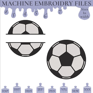 Fußball Monogramm Stickdatei: Sport Stickerei (Instant Download)