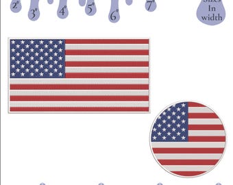 USA Flagge Stickdatei: 6 Größen (Instant Download)
