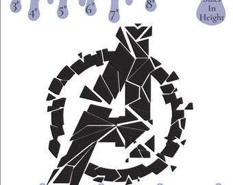 Avengers Style Break Logo Fill Stitch Embroidery Design, Instant Download, 6 Sizes