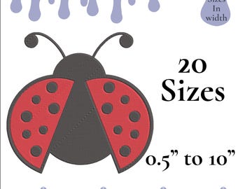 Ladybug Embroidery Design: Spring Mini to Large Sizes (Instant Download)