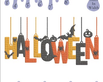 Halloween Embroidery Design: Spooky Holiday Machine Embroidery (Instant Download, 6 Sizes)