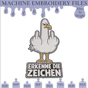 Middle Finger Embroidery Design – Grumpy Cartoon Toad Flipping the Bird – Instant Download