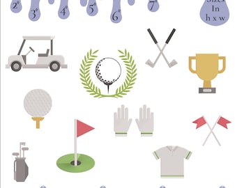 Golf Mini Fill Stitch Machine Embroidery Design Bundle (Digital Download)