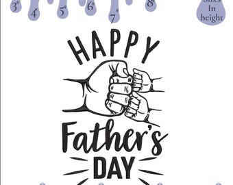 Happy Father’s Day Embroidery Design, Dad and Child Hand Line Art, 6 Sizes (Instant Download)