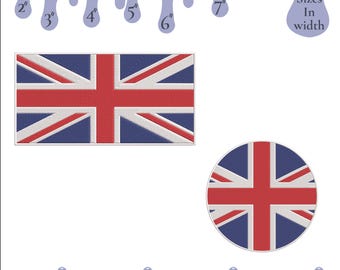 UK Flag Machine Embroidery Design: United Kingdom Flag (6 Sizes) (Digital Download)