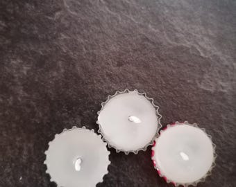 Återvunnet ölbricka, meddelandeljus för ölbricka, ljus med ett litet meddelande, ljus, meddelande, litet, talande ljus