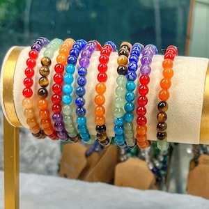 Chakra Balancing Crystals Handmade Beaded Bracelet