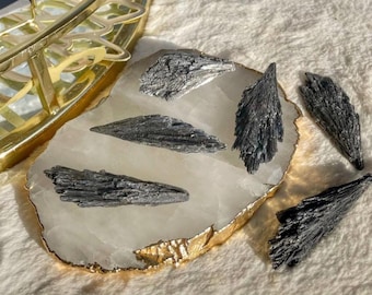 Rare Raw Black Kyanite Crystal Cluster