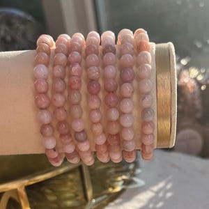 Pink Andean Opal Crystal Handmade Beaded Bracelet