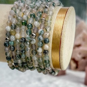 Moss Agate Handmade Beaded Bracelet