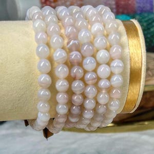 White Agate Crystal Handmade Beaded Bracelet