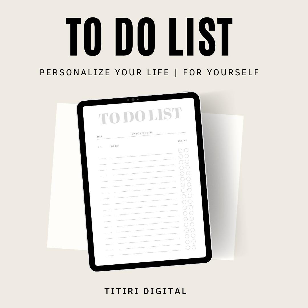 Minimalist to Do List Printable – Daily Task Planner – Digital ...