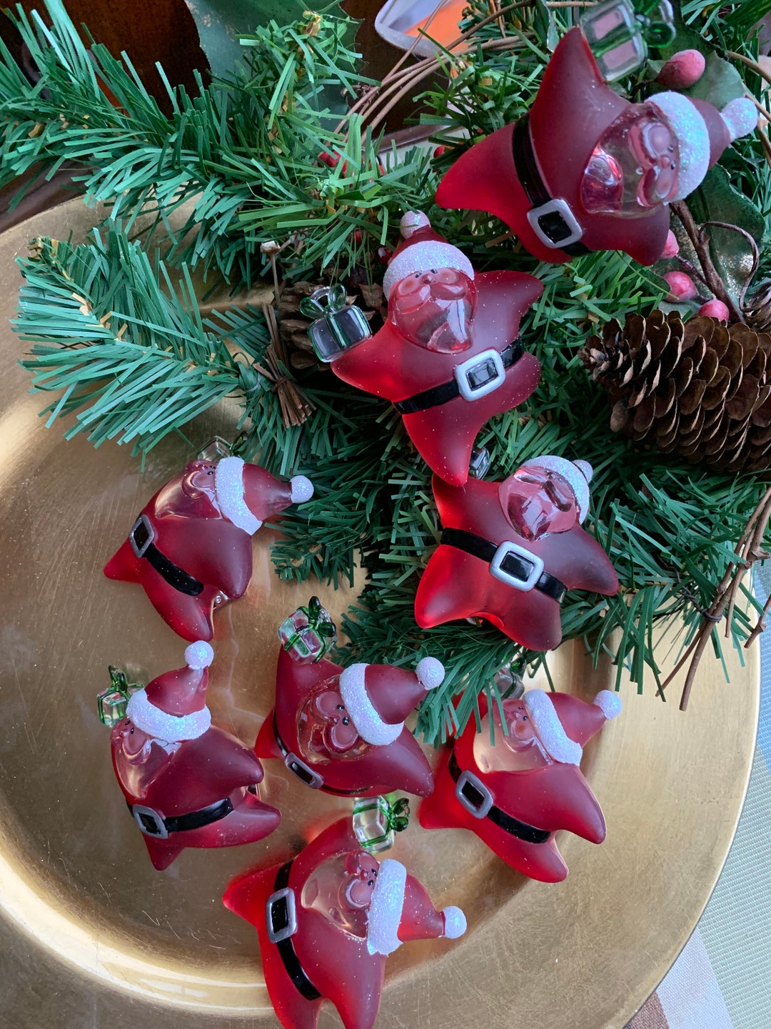 8 Cute Lucite Santa Christmas Light Bulb Covers Etsy