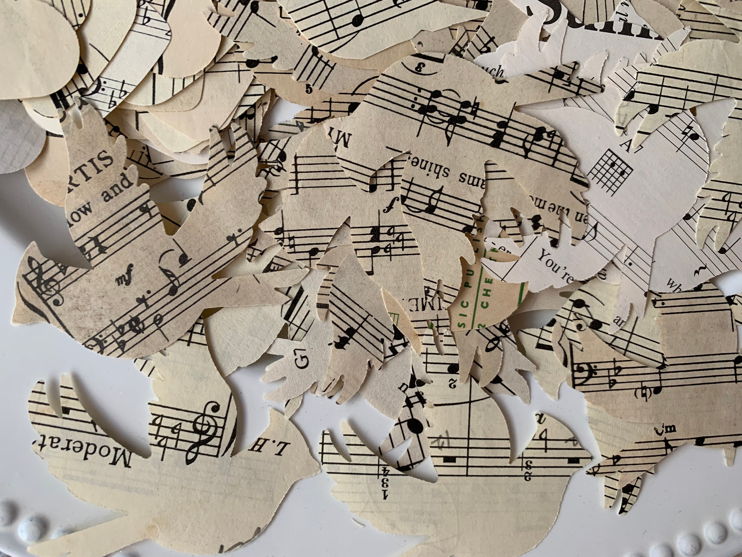 Music Punchouts Die Cuts Confetti Large Assortment from Vintage Music Pages WeddingsPartiesJournals