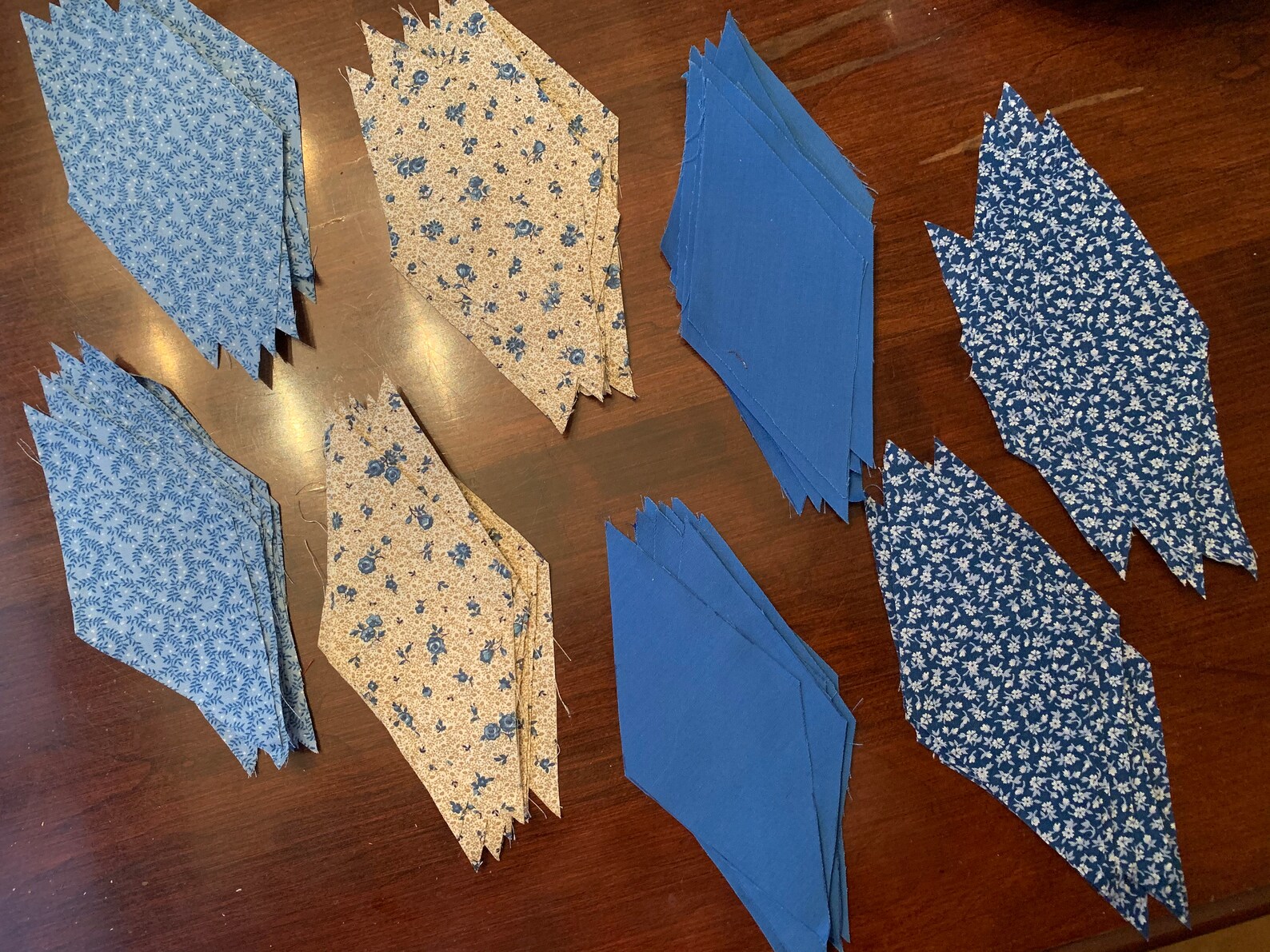 100 Pieces of Precut Vintage Quilt Pieces Blue Calicos Etsy