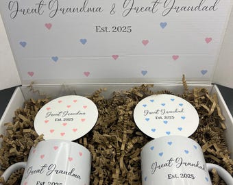 Grandparents Mug & Coaster Set: Pregnancy Announcement Gift