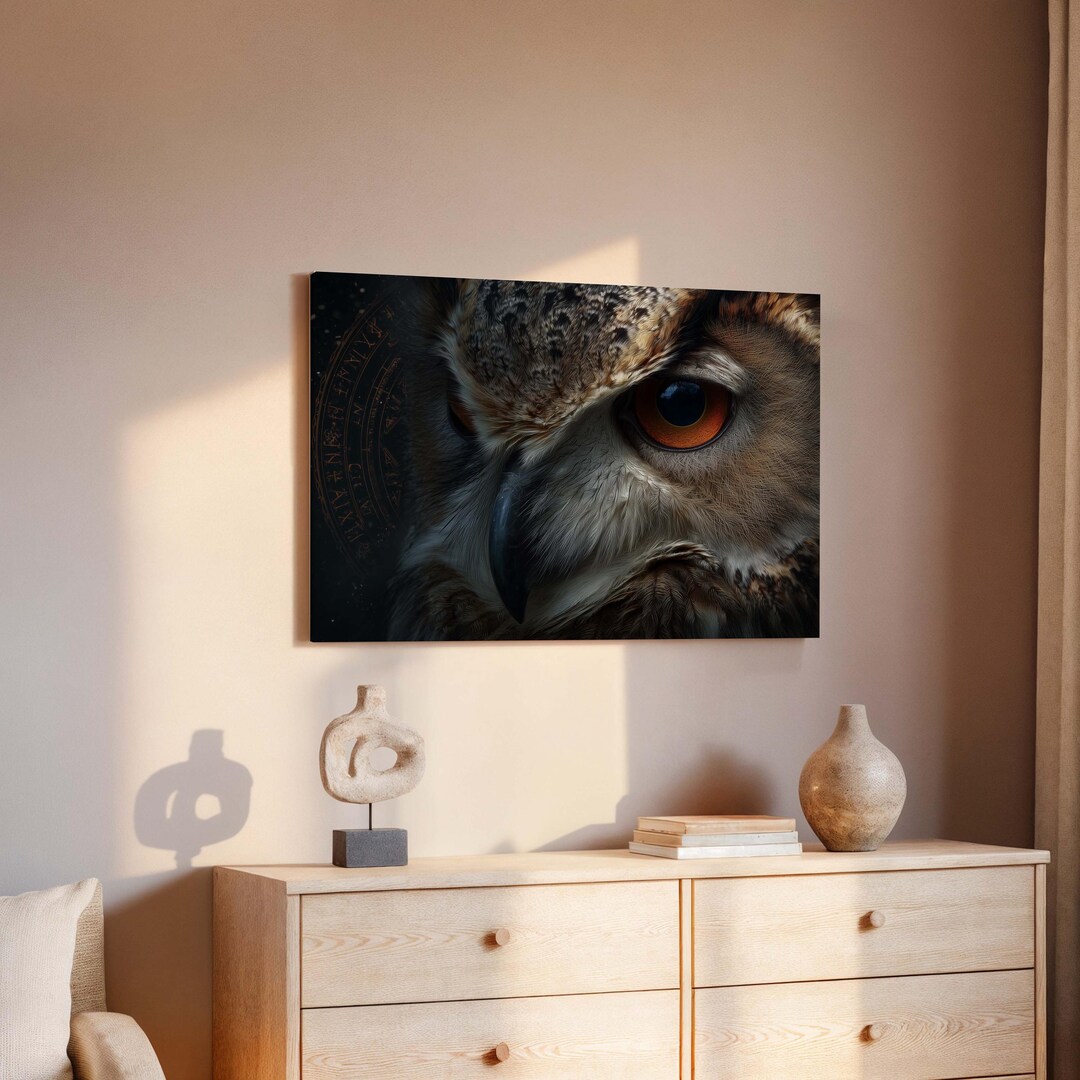 Majestic Owl Portrait Canvas Wall Art : Nature-inspired Room Decor - Etsy