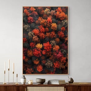 Autumn Forest Canopy Canvas Wall Art : Nature Inspired Room Decor