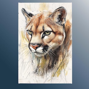 Cougar Portrait Canvas Wall Art