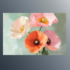 Colorful Poppy Flowers Canvas Wall Art