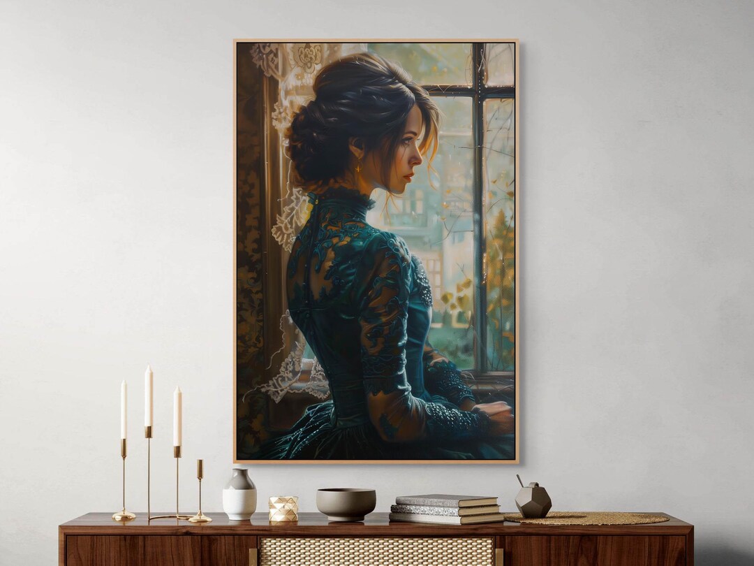 Lady by the Window Canvas Wall Art : Elegant Victorian Room Decor - Etsy