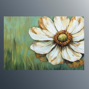 White Daisy Flower Canvas Wall Art