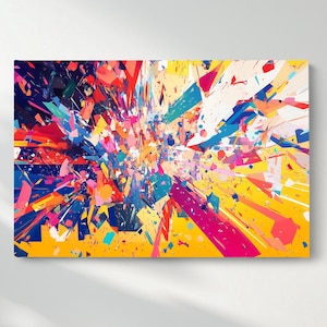 Color Splash Canvas Canvas Wall Art, Abstract Canvas Print, Modern Wall Poster, Minimalist Home Decor, Ready to Hang