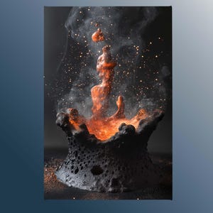 Fiery Volcano Eruption Canvas Wall Art