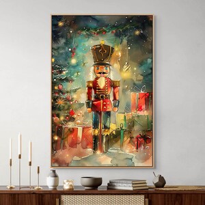 Notenkraker soldaat kerst canvas muurkunst: decoratie feestelijke feestdag