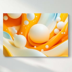Abstract Spheres Canvas Wall Art, Colorful 3D Canvas Print, Modern Fluid Canvas Wall Decor, Ready to Hang