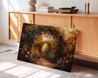 Enchanted Garden Archway Canvas Wall Art : Romantic Landscape Print