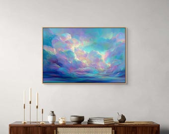 Dreamy Cloudscape Canvas Art – Soft Whimsical Artwork for Bedroom Decor