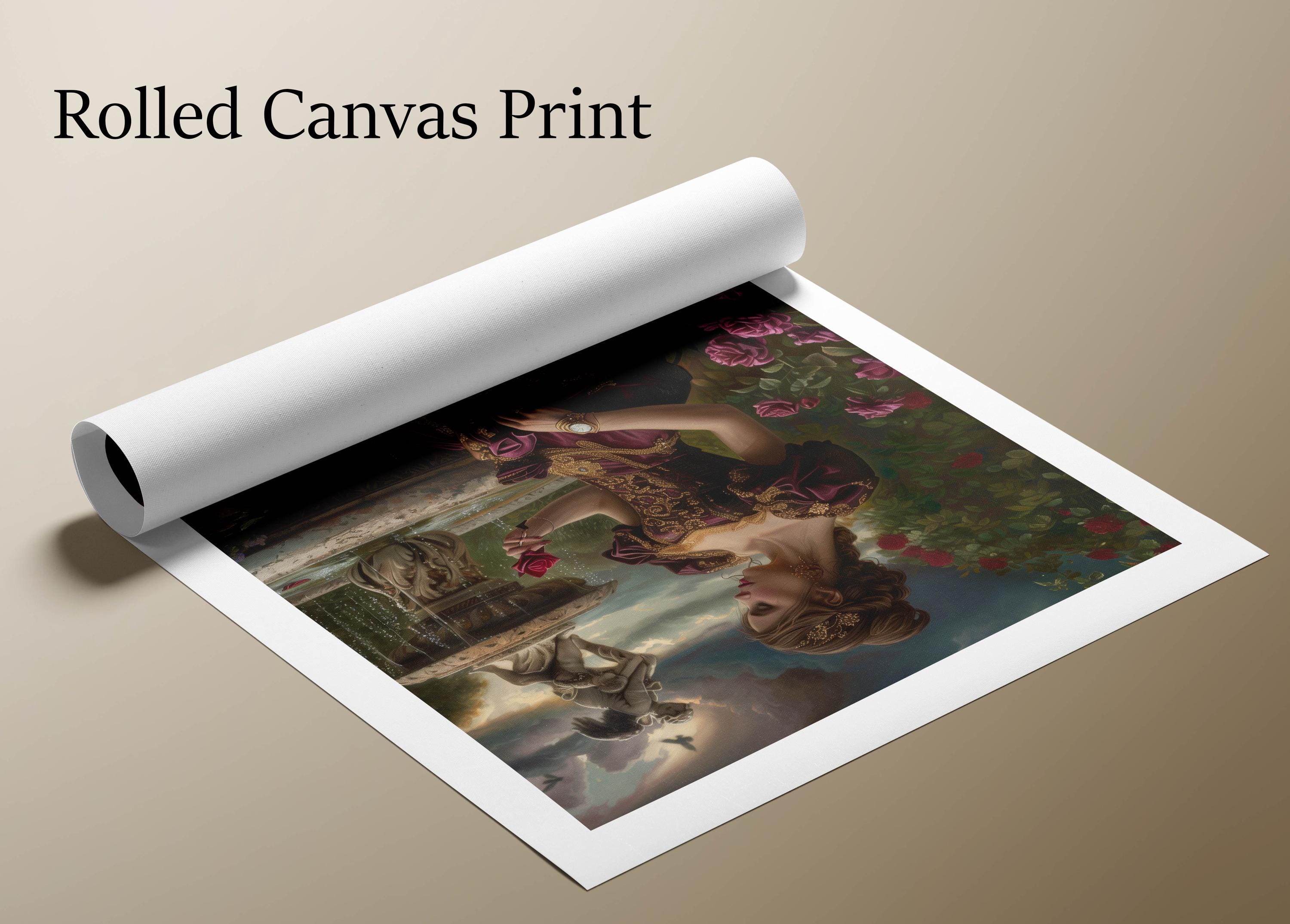 Victorian Rose Lady Canvas Wall Art : Elegant Garden Room Decor - Etsy